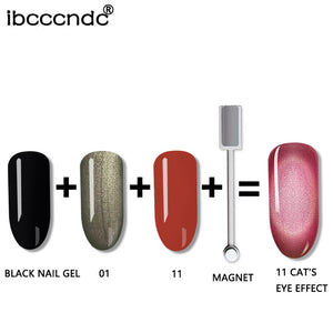 IBCCCNDC 10ml 3D Cat Eye Gem Nail Polish Magnetic Gel Soak Off Nail Gel Polish Semi Vernis Permanant Gel Varnish Lacuqer Gellak