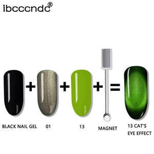 IBCCCNDC 10ml 3D Cat Eye Gem Nail Polish Magnetic Gel Soak Off Nail Gel Polish Semi Vernis Permanant Gel Varnish Lacuqer Gellak