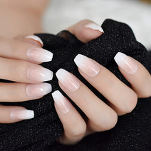 Load image into Gallery viewer, Ombre French Ballerina Fake Nail Gradeint Natural Coffin False Nails Wholesale Nails Supplier 24