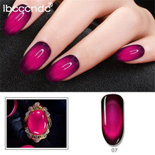Load image into Gallery viewer, IBCCCNDC 10ml 3D Cat Eye Gem Nail Polish Magnetic Gel Soak Off Nail Gel Polish Semi Vernis Permanant Gel Varnish Lacuqer Gellak