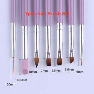 NICOLE DIARY UV Gel Brush Liner Painting Pen Acrylic Drawing Brush for Nails Gradient Rhinestone Handle Manicure Nail Art Tool
