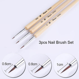 NICOLE DIARY UV Gel Brush Liner Painting Pen Acrylic Drawing Brush for Nails Gradient Rhinestone Handle Manicure Nail Art Tool