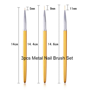 NICOLE DIARY UV Gel Brush Liner Painting Pen Acrylic Drawing Brush for Nails Gradient Rhinestone Handle Manicure Nail Art Tool