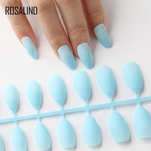 ROSALIND Nail Art Manicure 24pcs Matte Tips For False Nails Fake Nails Forms For Extension Manicure Art for False Nails