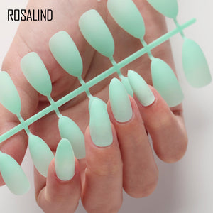 ROSALIND Nail Art Manicure 24pcs Matte Tips For False Nails Fake Nails Forms For Extension Manicure Art for False Nails