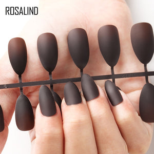ROSALIND Nail Art Manicure 24pcs Matte Tips For False Nails Fake Nails Forms For Extension Manicure Art for False Nails
