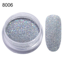 Load image into Gallery viewer, Gradient Shiny Nail Glitter Set Powder Laser Sparkly Manicure Nail Art Chrome Pigment Silver DIY Nail Art Decoration Kit