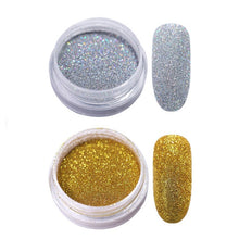 Load image into Gallery viewer, Gradient Shiny Nail Glitter Set Powder Laser Sparkly Manicure Nail Art Chrome Pigment Silver DIY Nail Art Decoration Kit