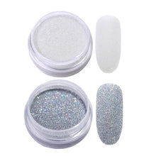 Load image into Gallery viewer, Gradient Shiny Nail Glitter Set Powder Laser Sparkly Manicure Nail Art Chrome Pigment Silver DIY Nail Art Decoration Kit