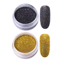 Load image into Gallery viewer, Gradient Shiny Nail Glitter Set Powder Laser Sparkly Manicure Nail Art Chrome Pigment Silver DIY Nail Art Decoration Kit