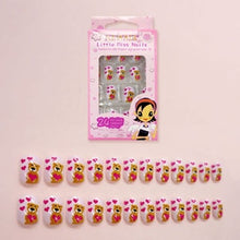 Load image into Gallery viewer, 24pcs 15 Designs Short Head Cute Bear Strawberry Heart Fake Nails Press on Children Candy False Nail Tips Manicure Beauty Tools