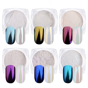 New Fashion 1Box Gradient Shining Nail Glitter Dust Magic Mirror Effect Powder DIY Decoration Dust Tools BEB01-07
