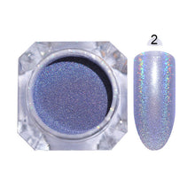 Load image into Gallery viewer, Gradient Shiny Nail Glitter Set Powder Laser Sparkly Manicure Nail Art Chrome Pigment Silver DIY Nail Art Decoration Kit