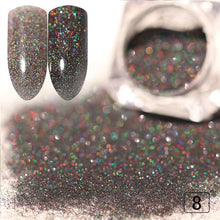 Load image into Gallery viewer, Gradient Shiny Nail Glitter Set Powder Laser Sparkly Manicure Nail Art Chrome Pigment Silver DIY Nail Art Decoration Kit