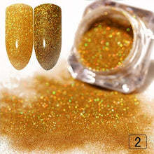 Load image into Gallery viewer, Gradient Shiny Nail Glitter Set Powder Laser Sparkly Manicure Nail Art Chrome Pigment Silver DIY Nail Art Decoration Kit