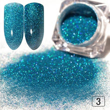 Load image into Gallery viewer, Gradient Shiny Nail Glitter Set Powder Laser Sparkly Manicure Nail Art Chrome Pigment Silver DIY Nail Art Decoration Kit
