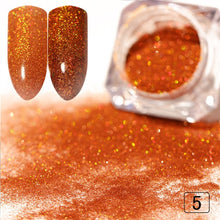 Load image into Gallery viewer, Gradient Shiny Nail Glitter Set Powder Laser Sparkly Manicure Nail Art Chrome Pigment Silver DIY Nail Art Decoration Kit