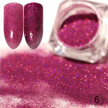 Load image into Gallery viewer, Gradient Shiny Nail Glitter Set Powder Laser Sparkly Manicure Nail Art Chrome Pigment Silver DIY Nail Art Decoration Kit