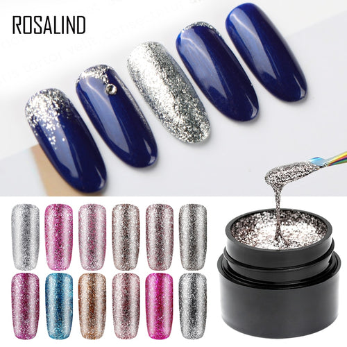ROSALIND Gel Nail Polish Set Shiny Platinum Nails Art For Manicure Poly Gel Lak UV Colors Top Base Coat Primer Hybrid Varnishes