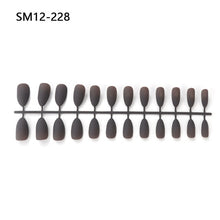 Load image into Gallery viewer, 24pcs Matte Pure Color False Nails Popular Designs Glue On Long Tip Patch Artificial Nail Chip Extensions Nail Art Accessories