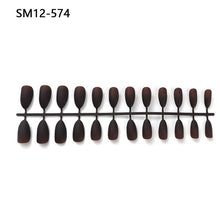 Load image into Gallery viewer, 24pcs Matte Pure Color False Nails Popular Designs Glue On Long Tip Patch Artificial Nail Chip Extensions Nail Art Accessories