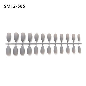 24pcs Matte Pure Color False Nails Popular Designs Glue On Long Tip Patch Artificial Nail Chip Extensions Nail Art Accessories