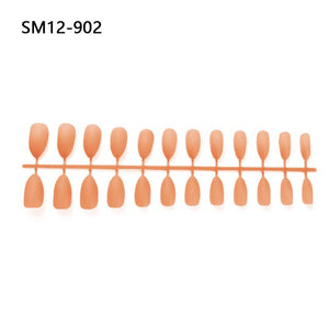 24pcs Matte Pure Color False Nails Popular Designs Glue On Long Tip Patch Artificial Nail Chip Extensions Nail Art Accessories