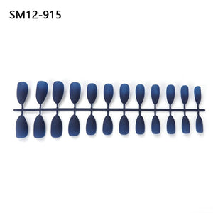 24pcs Matte Pure Color False Nails Popular Designs Glue On Long Tip Patch Artificial Nail Chip Extensions Nail Art Accessories