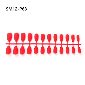 24pcs Matte Pure Color False Nails Popular Designs Glue On Long Tip Patch Artificial Nail Chip Extensions Nail Art Accessories