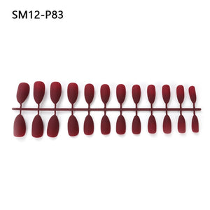 24pcs Matte Pure Color False Nails Popular Designs Glue On Long Tip Patch Artificial Nail Chip Extensions Nail Art Accessories