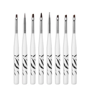 ROHWXY 12PCS Manicure Set Pencel Dotting Painting Design Acrylic Nail Art Brush For Manicure Decoration A Set of brushes