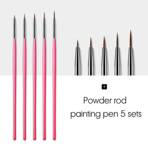 ROHWXY 12PCS Manicure Set Pencel Dotting Painting Design Acrylic Nail Art Brush For Manicure Decoration A Set of brushes