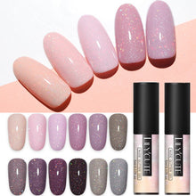Load image into Gallery viewer, LILYCUTE 5ml Color UV Gel Holographic Glitter Sequins Semi Permanent Soak Off Nail Art Gel Polish Varnish Manicure Design