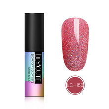 Load image into Gallery viewer, LILYCUTE 5ml Color UV Gel Holographic Glitter Sequins Semi Permanent Soak Off Nail Art Gel Polish Varnish Manicure Design