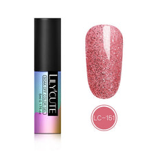 Load image into Gallery viewer, LILYCUTE 5ml Color UV Gel Holographic Glitter Sequins Semi Permanent Soak Off Nail Art Gel Polish Varnish Manicure Design