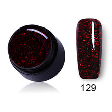 Load image into Gallery viewer, LEMOOC Starry Glitter Gel 180 Colors 5ml Pure Nail Color Varnish Nail Art Salon Soak Off UV LED Nail Art Design Gel Lacquer