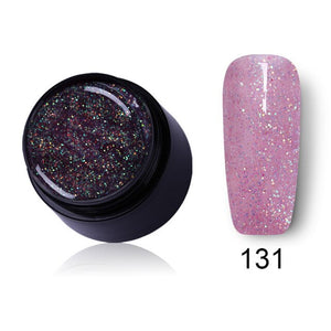 LEMOOC Starry Glitter Gel 180 Colors 5ml Pure Nail Color Varnish Nail Art Salon Soak Off UV LED Nail Art Design Gel Lacquer