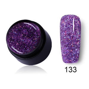 LEMOOC Starry Glitter Gel 180 Colors 5ml Pure Nail Color Varnish Nail Art Salon Soak Off UV LED Nail Art Design Gel Lacquer
