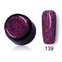 Load image into Gallery viewer, LEMOOC Starry Glitter Gel 180 Colors 5ml Pure Nail Color Varnish Nail Art Salon Soak Off UV LED Nail Art Design Gel Lacquer