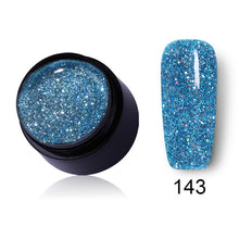 Load image into Gallery viewer, LEMOOC Starry Glitter Gel 180 Colors 5ml Pure Nail Color Varnish Nail Art Salon Soak Off UV LED Nail Art Design Gel Lacquer