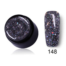Load image into Gallery viewer, LEMOOC Starry Glitter Gel 180 Colors 5ml Pure Nail Color Varnish Nail Art Salon Soak Off UV LED Nail Art Design Gel Lacquer