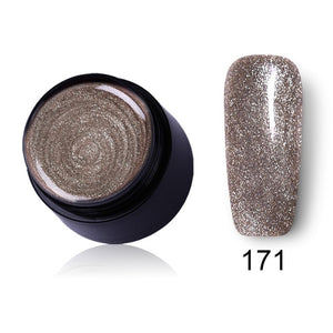 LEMOOC Starry Glitter Gel 180 Colors 5ml Pure Nail Color Varnish Nail Art Salon Soak Off UV LED Nail Art Design Gel Lacquer